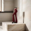 Wine red high-waisted flared pants, the same style as the model for slimming and shaping women Application Scenario